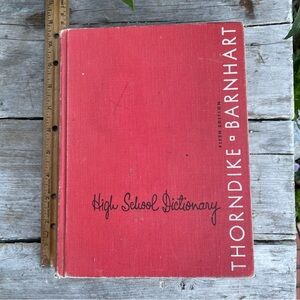 Thornton vintage high school dictionary hardback book red 1968